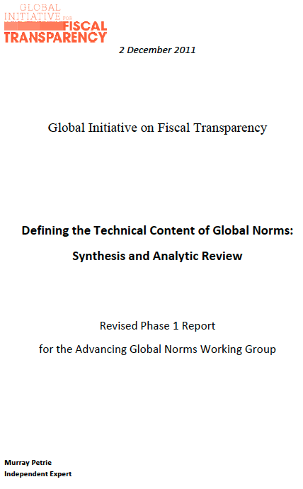 Defining the Technical Content of Global Norms: Synthesis and Analytic Review